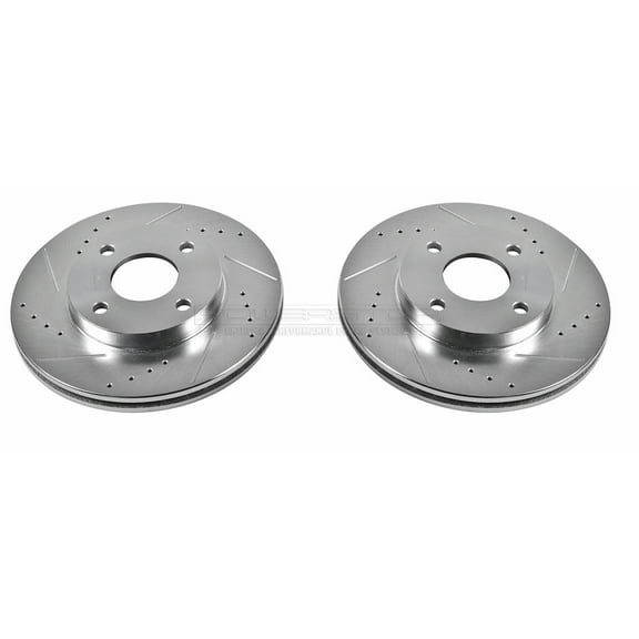 Power Stop Front Pair of Drilled and Slotted Brake Rotors AR8161XPR