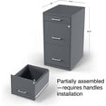 thumbnail image 3 of 3-Drawer Vertical File Cabinet, Letter Size Documents, Lockable & Mobile, 18.9" D x 14.3" W x 26.8" H, Charcoal, 3 of 9