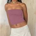 thumbnail image 5 of AKOEE Cotton Bandeau Tube Tops for Women Teens Y2k Cropped Going Out Tee Club Sleeveless Casual Base Undershirt (XL, Watermelon Red), 5 of 7