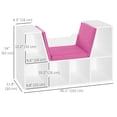 thumbnail image 3 of HOMCOM Bibliothèque à 6 Casiers avec Coussin, Coin Lecture, Rose, 3 of 10