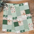 thumbnail image 4 of Boho Spring Floral Kitchen Towels Set of 2, Water Absorbent Dish Towel, Retro Flowers Plants Patchwork Grid Green Decorative Hand Towels - Quick Drying Cloth for Cooking Baking, 18x28 Inch, 4 of 8