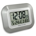 Westclox Classic Modern Silver Easy To Read LCD Display Digital Wall Clock with Large Numbers