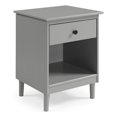 thumbnail image 1 of Traditional 1-Drawer Solid Wood Nightstand - Gray, 1 of 6