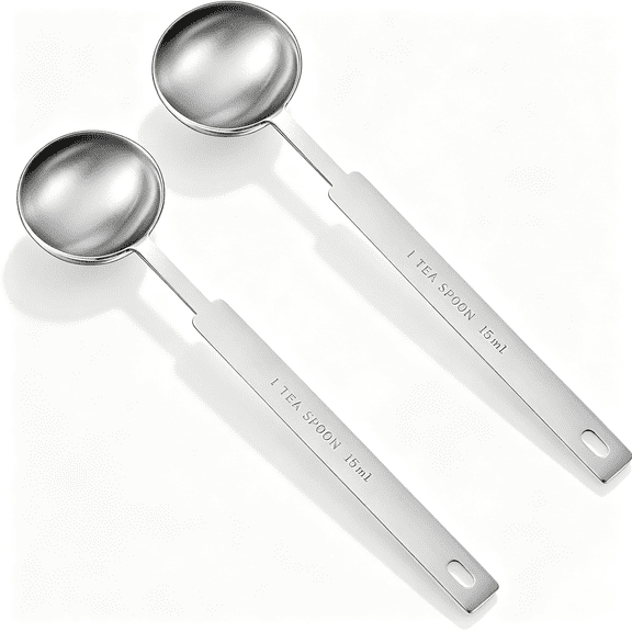 XUBIYM 1 Tablespoon Scoop Long Handle Measuring Spoon,15Ml Stainless Steel Coffee Scoop for Ground Coffee,1 Tbsp Scoops for Cooking Baking,Silver Metal Kitchen Tool