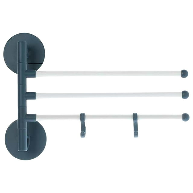 Home Essentials, 360° Rotating Towel Rack without Drilling Bathroom and Toilet Storage Rack Multi Pole Wall Mounted Stainless Rotating Towel Pole Household Multi Functional Storage Rack