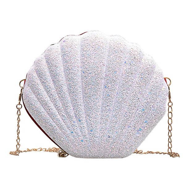 Bonitos bolsos de hombro con lentejuelas para mujer, bandolera pequeña con cadena (blanco) Likrtyny Para estrenar