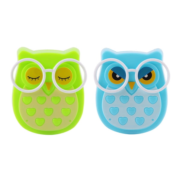 mini luces LED nocturnas de búho con sensor automático, lámpara de control para habitación de niños y bebés, lámpara con enchufe azul y verde (enchufe estadounidense)