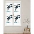 thumbnail image 2 of Window Privacy Film Cute Killer Whale Stained Glass Window Film Decorative Sun Block Window Cover Orca Animal Ocean Retro Artwork Window Clings Static Adhesive Sticker for Bathroom 29.5"x118", 2 of 7