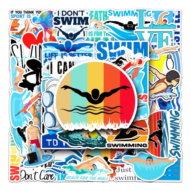 Stickers DIYYILIF 100 piezas impermeables de natación en vinilo