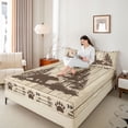 thumbnail image 4 of Homewish Wildlife Bear Print Queen Sheet Sets, Western Hippie Aztec Fitted and Flat Sheet, Countryside Animal Breathable Home Decor, 4-Piece, 4 of 7