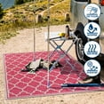 thumbnail image 6 of JONATHAN Y SMB109H-9 Trebol Moroccan Trellis Textured Weave Fuchsia/Light Gray 9 ft. x 12 ft. Indoor/Outdoor Area Rug, Pet Friendly, Stain Resistant, Easy to Clean, for Patio, Living Room, Bedroom, 6 of 8