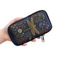thumbnail image 2 of SEANATIVE Double Eyeglass Case with 2 Compartment Glasses Case Zipper Eyewear Pouch Lightweight Soft Neoprene Sunglasses Pouch Travel Glasses Storage Pouch Bag, Dragonfly Daisy Flower Print, 2 of 7