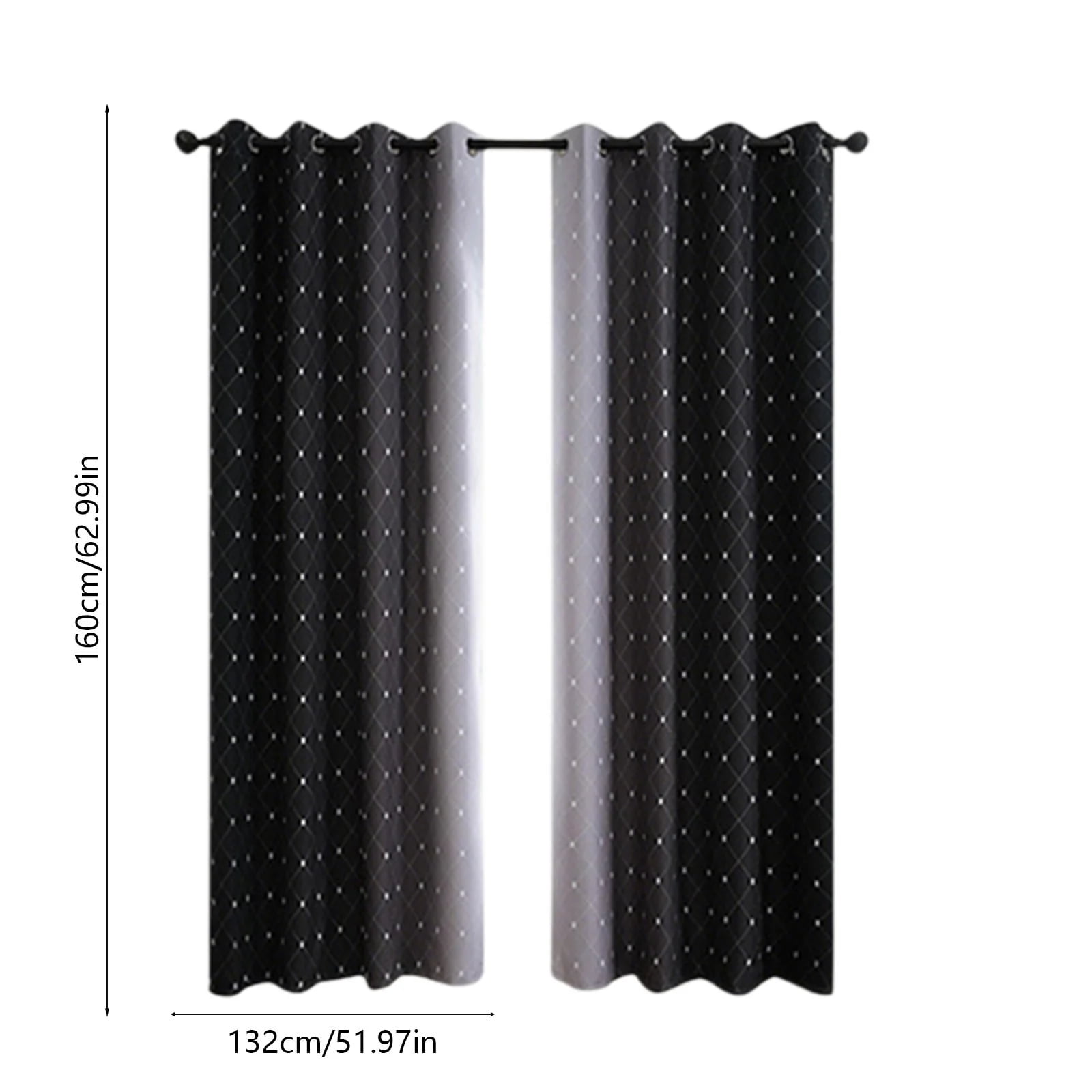 Blackout Curtains Gradient Window Drapes Bedroom Privacy Panels Thermal Insulated Room Darkening Curtains Modern Home Decor Blue