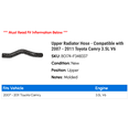 thumbnail image 2 of Upper Radiator Hose - Compatible with 2007 - 2011 Toyota Camry 3.5L V6 2008 2009 2010, 2 of 2