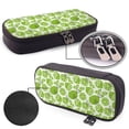 thumbnail image 4 of Lsque Green Various Lemons Printed Big Capacity PU Leather Pencil Case Large Pencil Pouch Stationery Pen Bag Pencil Holder for Teen, 4 of 6