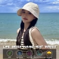 thumbnail image 6 of Sun Hats for Women, Summer Beach Sun Hat for Women Wide Brim Visor Fedora Cap UPF50+, 6 of 7