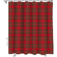 thumbnail image 2 of Christmas Shower Curtain Red Green Plaid Shower Curtains for Bathroom Decor Xmas Buffalo Checkered Christmas Decoration Bath Curtains Sets with Hooks Waterproof, 36x72 in, 2 of 6