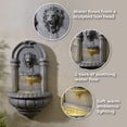 thumbnail image 4 of Teamson Home Tiered Lion Outdoor Water Fountain–LED Light with Built-In Electric Pump & Simple Setup, Natural Stone, 4 of 15