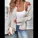 thumbnail image 4 of Cárdigan de Punto con Botones para Mujer, Suéter Informal de Cuello Redondo y Larga, Ropa de Abrigo. Gris M, 4 of 10