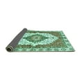 thumbnail image 2 of Ahgly Company Indoor Round Abstract Turquoise Blue Modern Area Rugs, 4' Round, 2 of 4