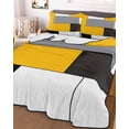thumbnail image 6 of Quilts Twin Size, Yellow Grey Geometric Soft Comforter Bedding Set for Bed, Modern Black White Abstract Art Lightweight Quilted Bedspread with Pillow Cover(2 Pieces) for All Season, 68x86 Inch, 6 of 6