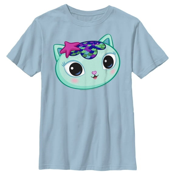 Boy's DreamWorks: Gabby's Dollhouse Mercat Big Face  Graphic Tee Light Blue X Small