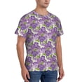 thumbnail image 2 of Vsdgher Violets Flowers Print Men's Dry Fit Mesh Athletic Shirts Moisture Wicking Tennis T-Shirt Tops, 2 of 9
