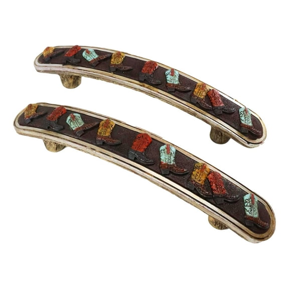 Set Of 2 Western Cowboy Cowgirl Boots Drawer Cabinet Door Bar Pull Knobs 9"L