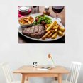 thumbnail image 2 of Nawypu Wall Art Canvas Paintings Decorative Grilled Rib eye Beef Steak Framed Artwork for Bedroom Living Room Posters Kitchen Dining Room Home Office can be Hung, 2 of 4