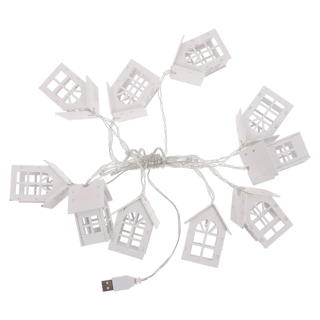 CIMAXIC Light String 1pc Christmas Decor Wooden House Light String Novelty Lighting Tree Decoration,39.37"X2.17"X1.57"