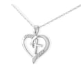 thumbnail image 2 of SuperJeweler 0.03 Carat Cross Diamond Heart Necklace In Sterling Silver For Women, 2 of 5
