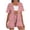 Red, variant on CLOISE Womens Vacation Outfits Plus Size 2 Piece Striped Matching Sets with Pockets Outfits Short Sleeve Cardigan Shorts Travel Clothes