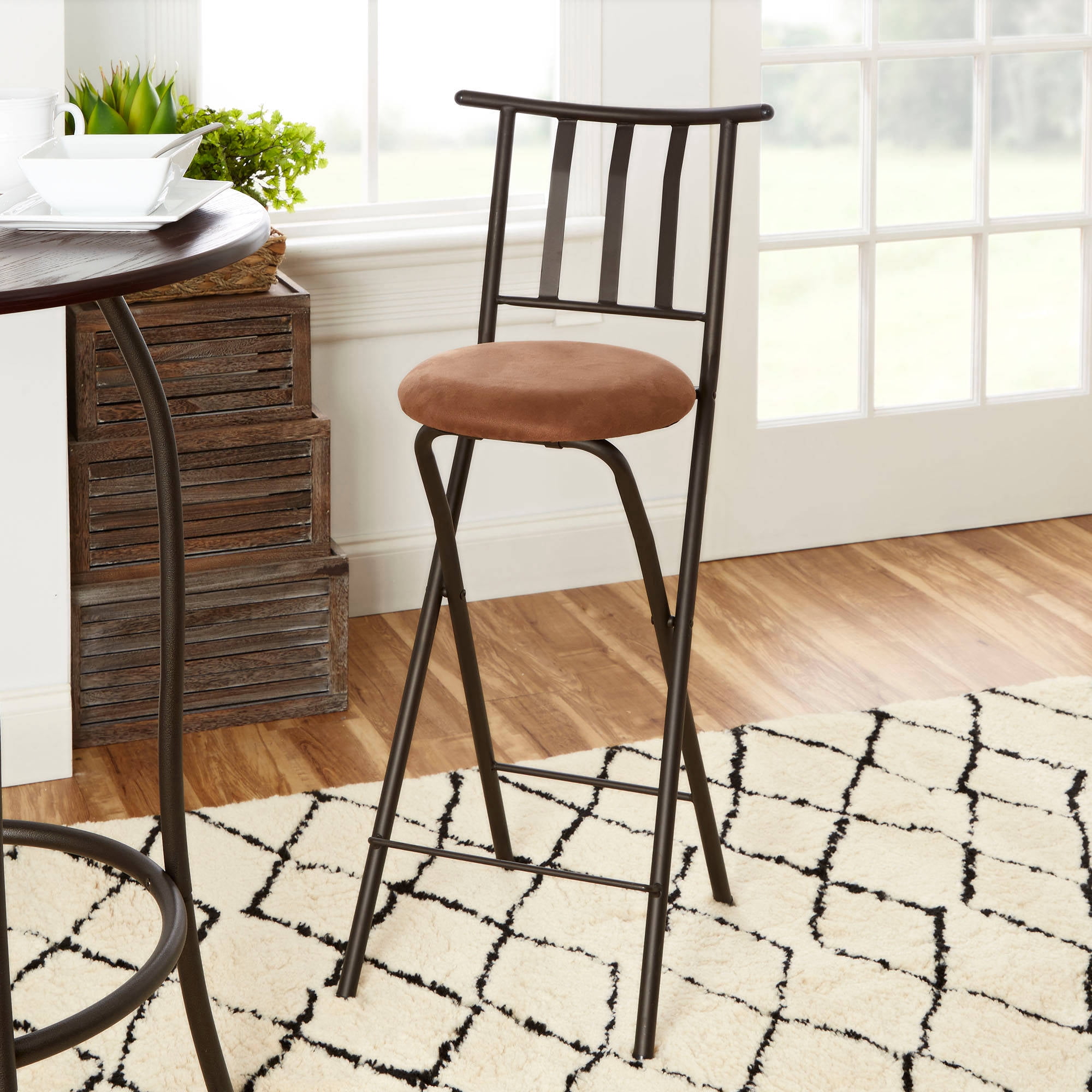 Mainstays Slat Back Folding 30 Bronze Bar Stool Multiple Colors