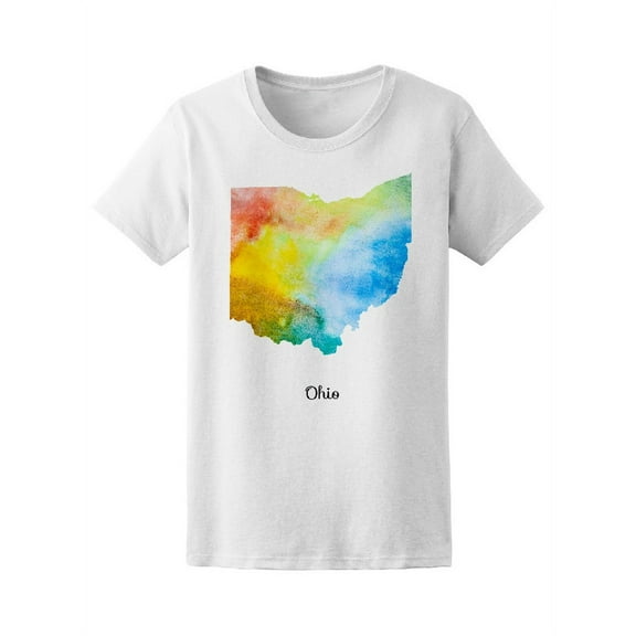 Watercolor Ohio Map Tee Women's -Image by Shutterstock