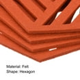 thumbnail image 4 of Uxcell Felt Coasters, Hexagon Mat Pad Coaster for Drink Cup Pot Bowl Vase, Orange 12 Pack, 4 of 5