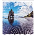 thumbnail image 3 of Ambesonne Iceland Shower Curtain, Rock Hvitserkur Ocean Tide, 69"Wx70"L, Multicolor, 3 of 3