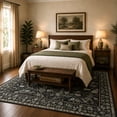 thumbnail image 3 of Moynesa 5'x7' Area Rugs for Living Room, Black Botanical Floral Washable Rugs for Bedroom Non-Slip Soft Modern Natural Rugs for Dining Room, Stain Resistant Accent Carpet for Dorm Apartment, 3 of 9