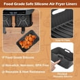 thumbnail image 4 of 2Pcs Silicone Air Fryer Liners for Ninja Foodi Dual DZ201, Non-Stick Reusable Basket Accessories, Fits 8 QT, Black, 4 of 7
