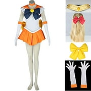 OURCOSPLAY Women?s Sailor Moon Minako Aino Venus Cosplay Costume Outfit Uniform Dress Suit Female (Women XS) Orange