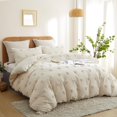 thumbnail image 1 of Funda Nórdica Queen Size Chenille Beige Cute Heart Love Textured, 1 of 8