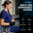 HandE Nitrile Gloves (L) 200 Count Disposable, Black, Powder and