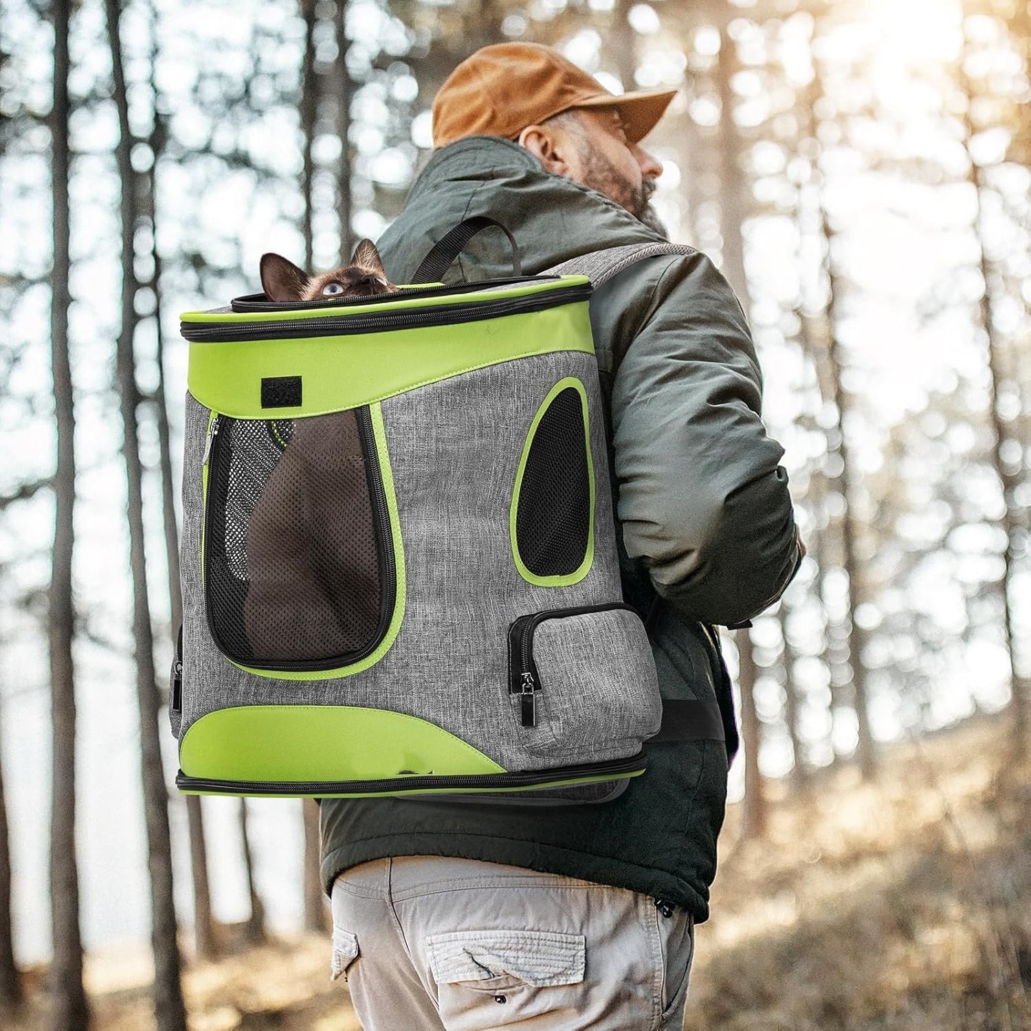 Pet Backpack Carrier  Dog Travel Backpack Carrier for Hiking Walking Cycling Suitable for Small Medium Dogs Cats and Rabbits up to 22 Pounds