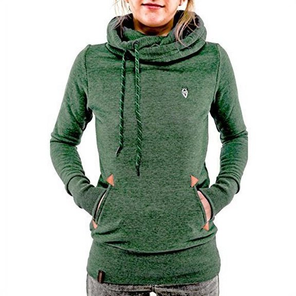 Women Sweatshirt Hoodies Turtleneck Pullover Pocket Coat