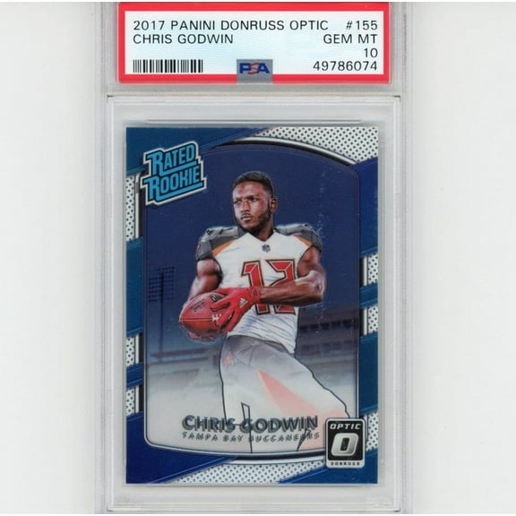Graded 2017 Panini Donruss Optic Chris Godwin #155 Rated Rookie RC Football Card PSA 10 Gem Mint