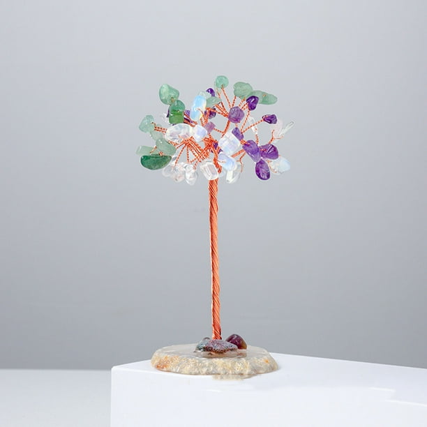 Xihbxyly Artículos Por Menos de 10 Dólares. Árbol de Cristal, Árbol de Cristal para Energía Positiva, Piedras Preciosas y Cristales, Árbol de Feng Shui, Regalos de Cristal, Decoración de Meditación,