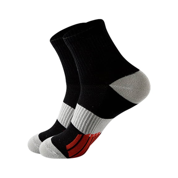 Outfmvch 1PC Crew Socks Short Socks for Women Workout Socks Gym Socks Women Adult Socks Stretchy Breathable Performance Cushioned Sports Socks Low Cut Tab Wide Ankle Socks Black One Size