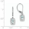 thumbnail image 2 of Primal Silver Sterling Silver Rhodium-plated Light Blue Topaz Diamond Earrings, 2 of 4