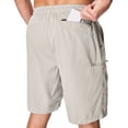 thumbnail image 3 of POENTAB Hiking Cargo Shorts For Men Summer Casual Outdoor Safari Work Golf Shorts with Zipper Pockets Light Khaki, 3 of 9