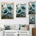 thumbnail image 4 of Designart "Poppy Flowers In Pale Blue And White II" Poppies Floater Framed Canvas Prints, 4 of 5