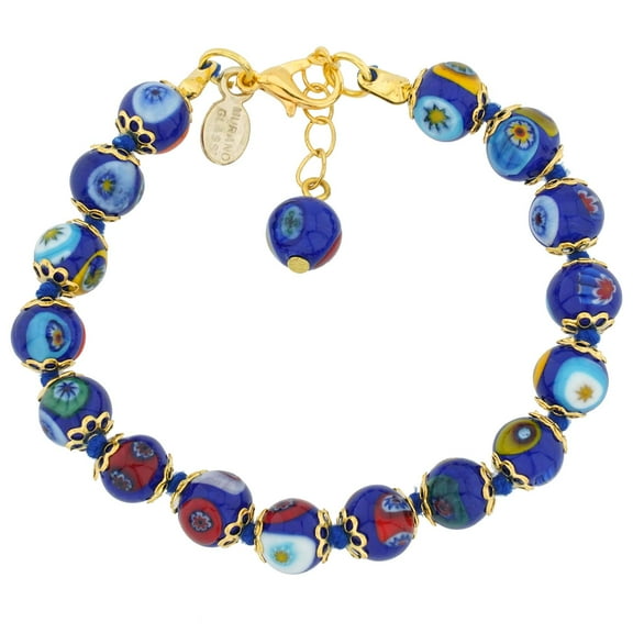 GlassOfVenice Murano Glass Mosaic Bracelet - Blue